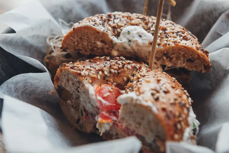 Bagel with salmon and cream cheese