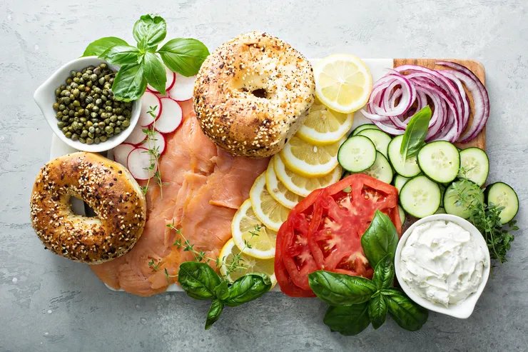 Bagels with toppings