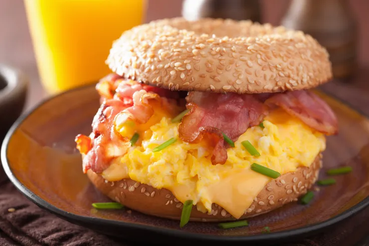 Bacon egg and cheese bagel